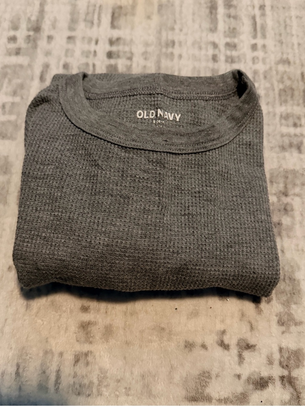 Old Navy Men's Charcoal Waffle Crewneck Sweater
